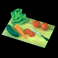 Dollhouse Salad Makings on Cutting Board