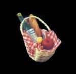 Small Dollhouse Filled Picnic Basket