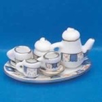 (Reduced) Dollhouse Blue Tea Set