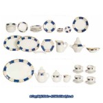 Dollhouse 35 pc Dish Set - Blue Pattern