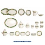 (&amp;sect;) Sale $5 Off - Dollhouse 35 pc Green Art Deco Dishes