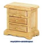 Dollhouse Night Stand w/Brass Knobs - Oak