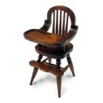 Dollhouse Walnut Spindle Highchair