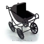 Black Dollhouse Baby Carriage