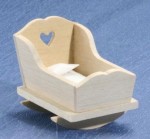 Unfinished Dollhouse Cradle