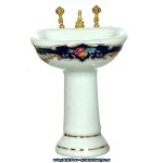 Disc $10 Off - Blue &amp; Gold Porcelain Bath Set