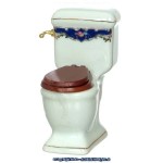 Disc $10 Off - Blue &amp; Gold Porcelain Bath Set