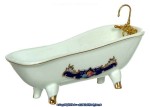 Disc $10 Off - Blue &amp; Gold Porcelain Bath Set