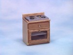 Dollhouse Oak Stove Clear Oven Door