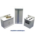 3 pc Contemporary Dollhouse Kitchen Set