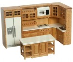 Dollhouse Oak Modern Kitchen
