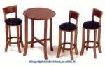 Dollhouse Tall Black Leather &amp; Table