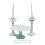 Dollhouse Assorted Cake Plate &amp; Candle Sticks