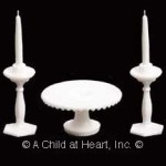 Dollhouse Assorted Cake Plate &amp; Candle Sticks