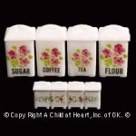 Pink Floral Canisters by Chrysnbon