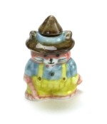 Disc $2 Off - Dollhouse Ceramic Cookie Jar - Farmer Cat