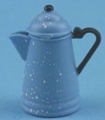 Dollhouse Blue Spatter or Silver Coffee Pot