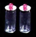 2 pc Glass Dollhouse Medicine Jars