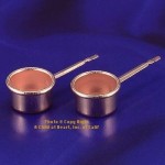 2 Dollhouse Cooper or Silvertone Pot Set
