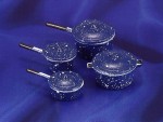 Sale $1 Off - Blue or Red Spatterwear Pot Set