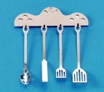 (*) Dollhouse 1920's Silver Kitchen Utensil Set