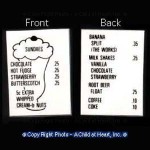(* Closeout*) Ice Cream Sundae Menu- Choice of Color -