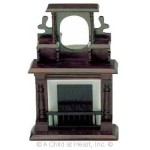 Victorian Mahogany Dollhouse Fireplace