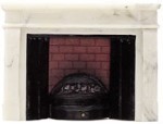 Dollhouse Large White Marble-Look Fireplace