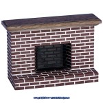 Dollhouse Red Brick Fireplace (2 Sizes)