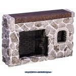 Dollhouse Fieldstone Colonial Walk-in Fireplace