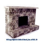 Small Dollhouse Cut Stone Fireplace