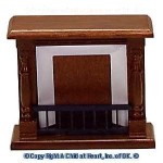 (*) Victorian Walnut Dollhouse Fireplace