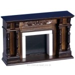 Dollhouse Victorian Walnut Fireplace