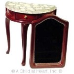 Marble Top Demi Table w/ Mirror