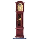 (*) Dollhouse Mahogany Quartz Grandfather Clock