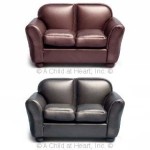 Black Leather Dollhouse Living Room