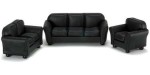 Black Leather Dollhouse Living Room