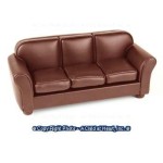 Brown Leather Dollhouse Living Room