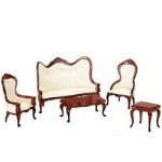 Dollhouse Victorian Living Room - Cream