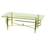 (*) Closeout - Dollhouse Brass Coffee Table with Clear Top