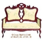 (Reduced $10) Dollhouse Fancy Carved Victorian Sofa