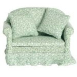 Dollhouse Green Floral Sofa