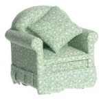 Dollhouse Green Floral Chair