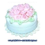 Dollhouse White Cake With Pink Roses