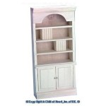 Unfinished Dollhouse Bookcase with Books