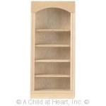 Dollhouse Unfinished Bookcase with Open Shelves