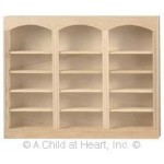 Dollhouse Unfinished Triple Bookcase