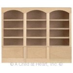 (*) Dollhouse Unfinished Triple Unit Bookcase