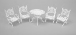 Dollhouse Lawn Round Table &amp; Chairs Set