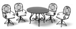 Dollhouse 5 pc Black Patio Table Set